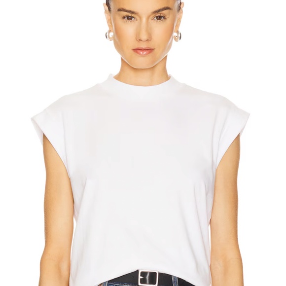 ANINE BING - NEW White "Caspen" 100% Cotton Sleeveless T-Shirt, Size L - Picture 1 of 8